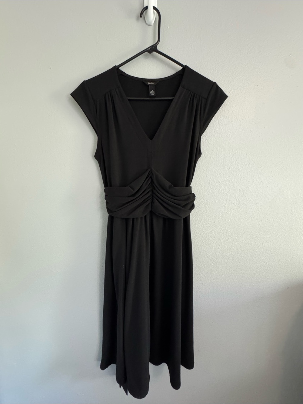 Mossimo Size Small Black, Stretch, V-Neck, Waist Tie in Back, Figure Flattering